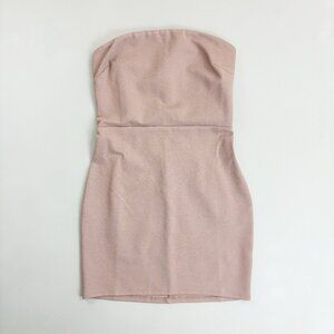 TOBI Strapless Chic Mini Bodycon Dress Small Heavy Stretch Soft Girl Dusty Mauve